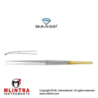 Diam-n-Dust™ Micro Ring Forcep Curved - With Long Platform Stainless Steel, 18.5 cm - 7 1/4" Diameter 1.0 mm Ø